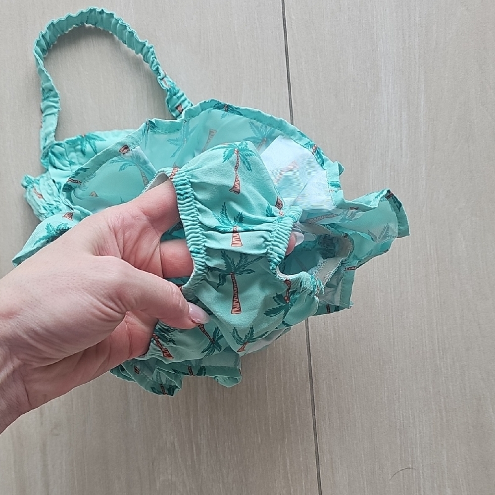 Rachel Riley Palm Tree Print Ruffled Swimsuit - Picture 2 of 4